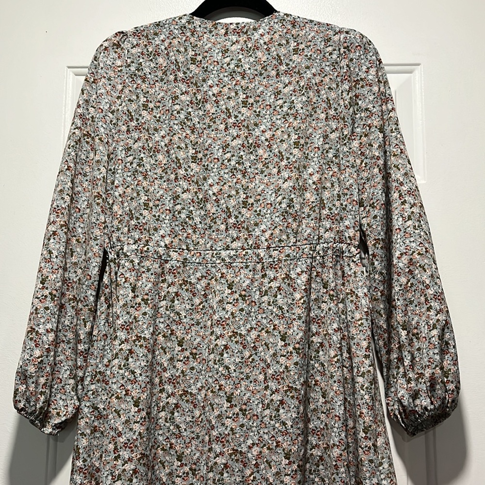‼️SOLD‼️ SHEIN XS-M Cottage Core Floral print Working button Tie Long sleeve - Picture 9 of 9